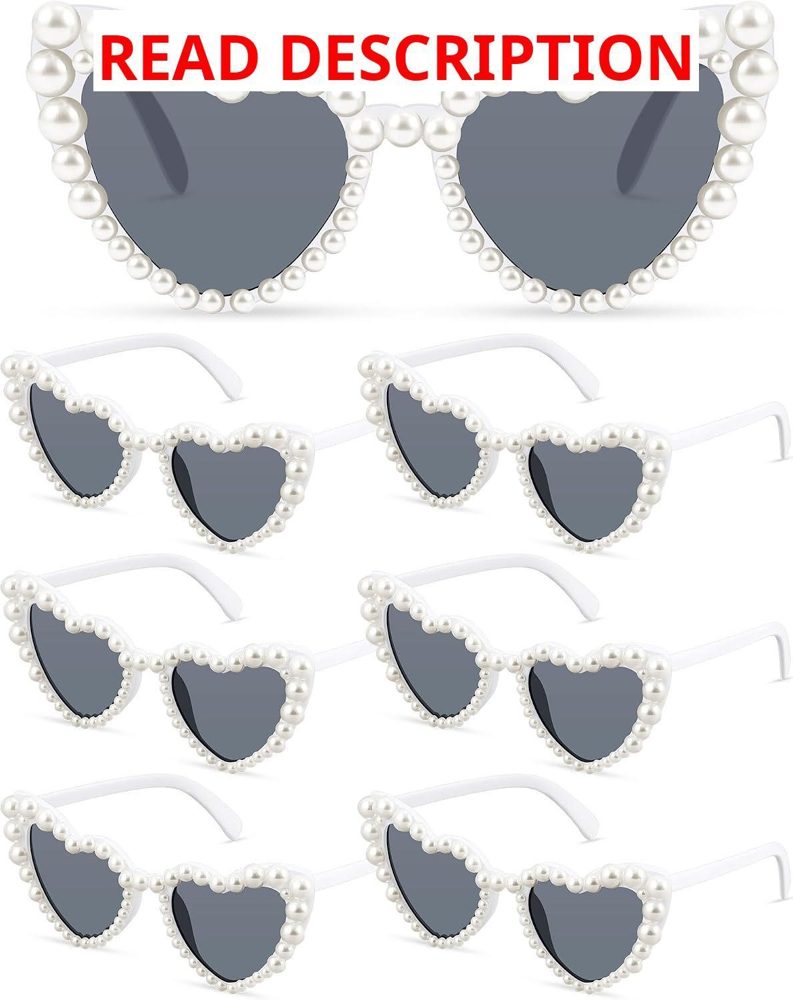 Huquary Heart Pearl Sunglasses Bride
