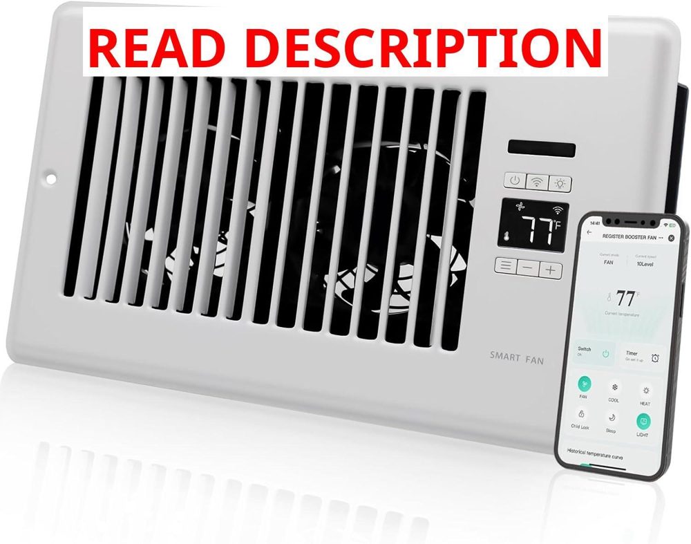 2026 Quiet Register Booster Fan for 6x10 vents