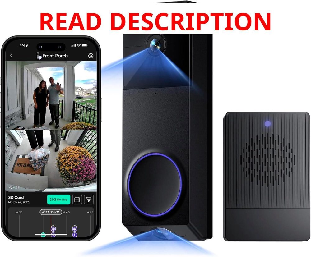 Wyze Wireless Duo Cam Doorbell 2K 2 Cameras
